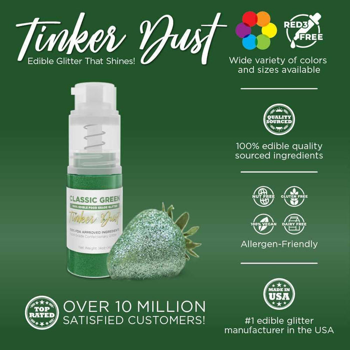 Classic Green Tinker Dust® Glitter | 4g Spray Pump Wholesale-Wholesale_Tinker Dust_Mini Pumps-bakell