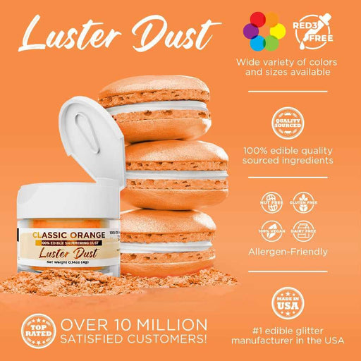 Classic Orange Luster Dust 4 Gram Jar-Google Feed_Luster Dust-bakell