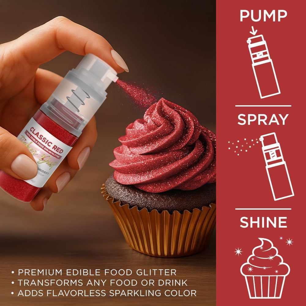 Classic Red Edible Glitter Spray 4g Pump | Tinker Dust®-B2C_Tinker Dust_Mini Pump-bakell