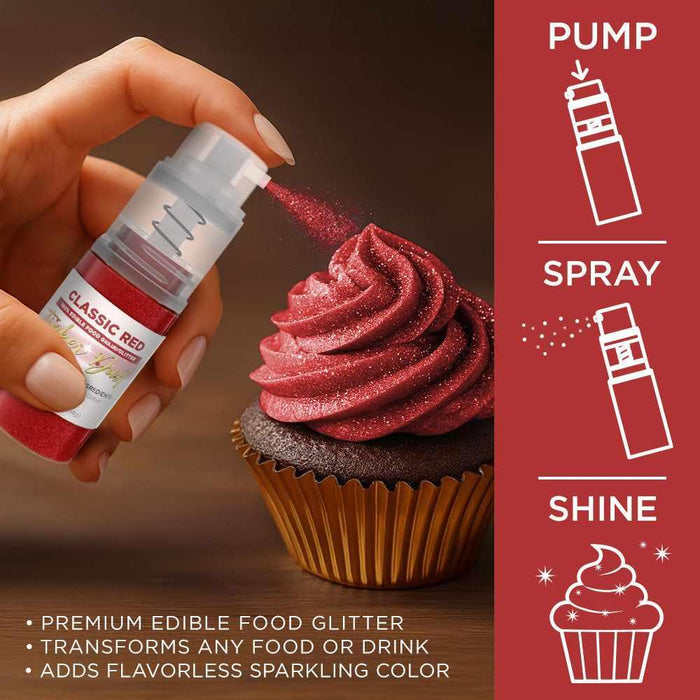 Classic Red Edible Glitter Spray 4g Pump | Tinker Dust®-B2C_Tinker Dust_Mini Pump-bakell