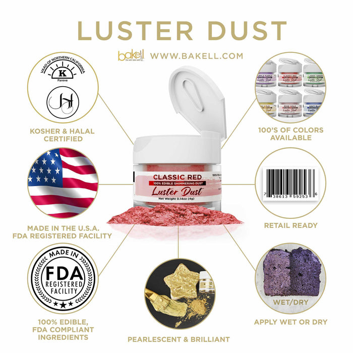 Classic Red Edible Luster Dust & Paint | Bakell