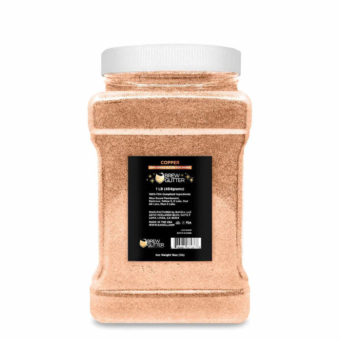 product shot of wholesale copper edible glitter