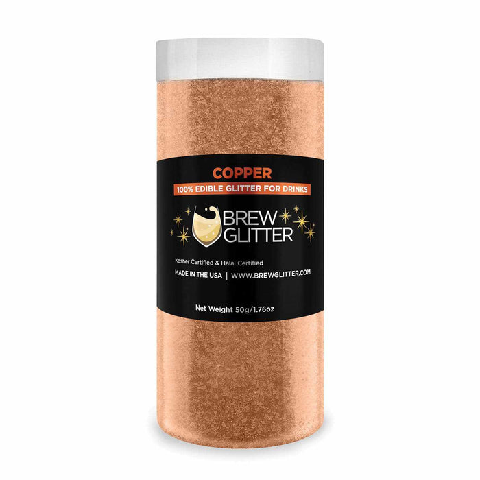 product shot of bulk copper glitter jar