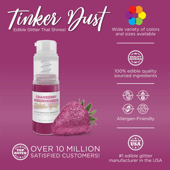 Cranberry Tinker Dust® Glitter | 4g Spray Pump Private Label-Private Label_Tinker Dust_Mini Pump-bakell