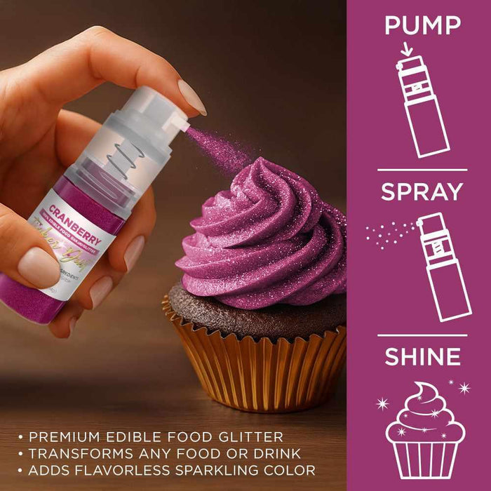 Cranberry Tinker Edible Glitter Spray 4g Pump | Tinker Dust®-B2C_Tinker Dust_Mini Pump-bakell