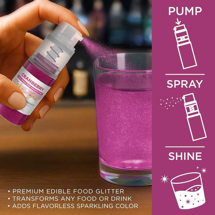 Cranberry Tinker Edible Glitter Spray 4g Pump | Tinker Dust®-B2C_Tinker Dust_Mini Pump-bakell