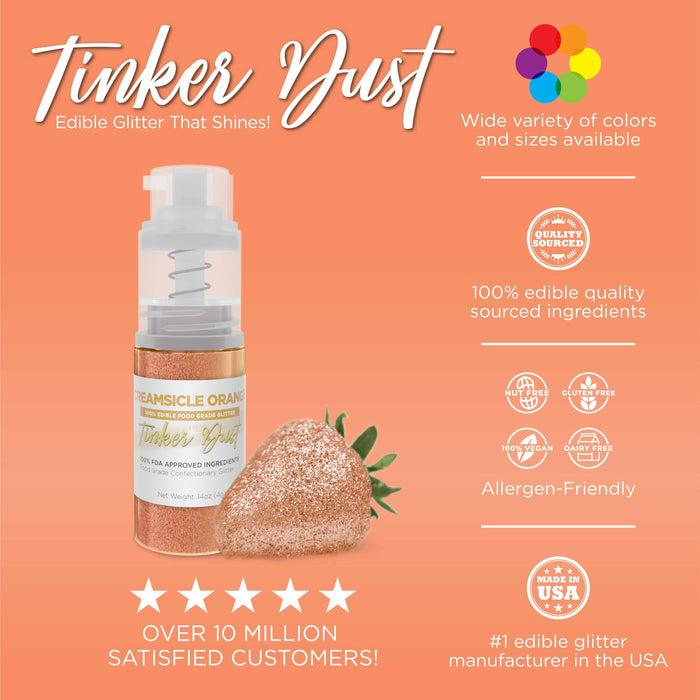 Creamsicle Orange Edible Glitter Spray 25g Pump | Tinker Dust®-B2C_Tinker Dust_25g Pump-bakell