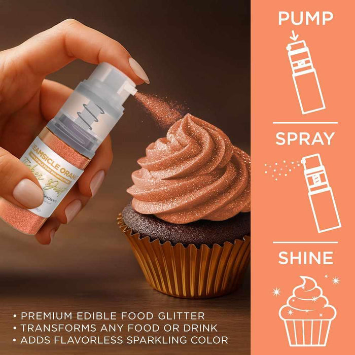Creamsicle Orange Edible Glitter Spray 4g Pump | Tinker Dust®-B2C_Tinker Dust_Mini Pump-bakell