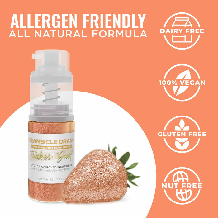 Creamsicle Orange Edible Glitter Spray 4g Pump | Tinker Dust®-B2C_Tinker Dust_Mini Pump-bakell