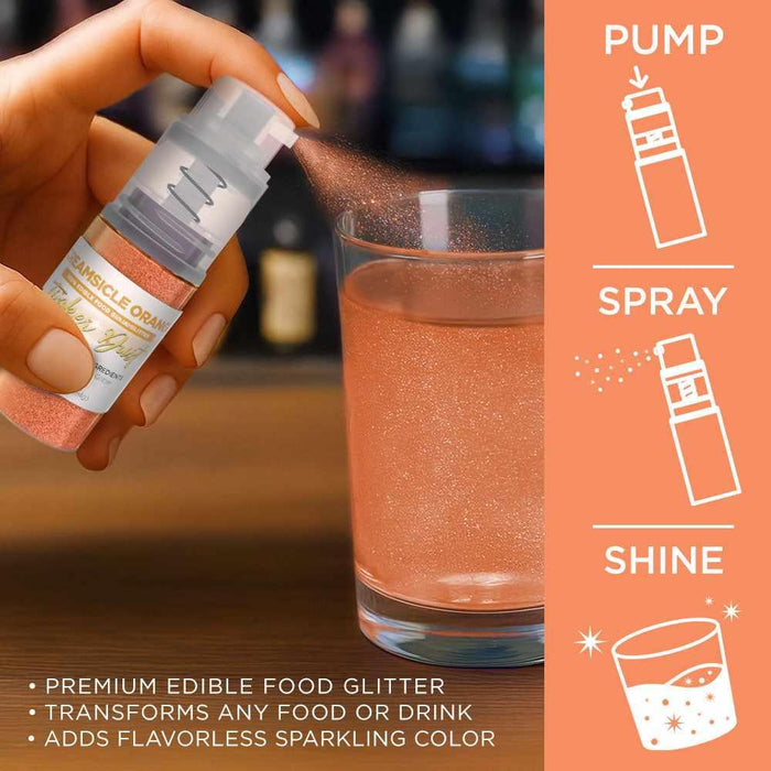 Creamsicle Orange Edible Glitter Spray 4g Pump | Tinker Dust®-B2C_Tinker Dust_Mini Pump-bakell
