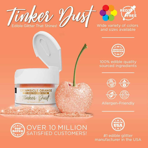 Creamsicle Orange Edible Glitter | Tinker Dust® 5 Grams-Google Feed_Tinker Dust-bakell