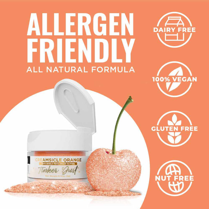 Creamsicle Orange Edible Glitter | Tinker Dust® 5 Grams-Google Feed_Tinker Dust-bakell