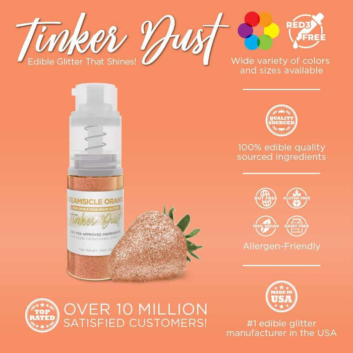 Creamsicle Orange Tinker Dust® Glitter | 4g Spray Pump Private Label-Private Label_Tinker Dust_Mini Pump-bakell
