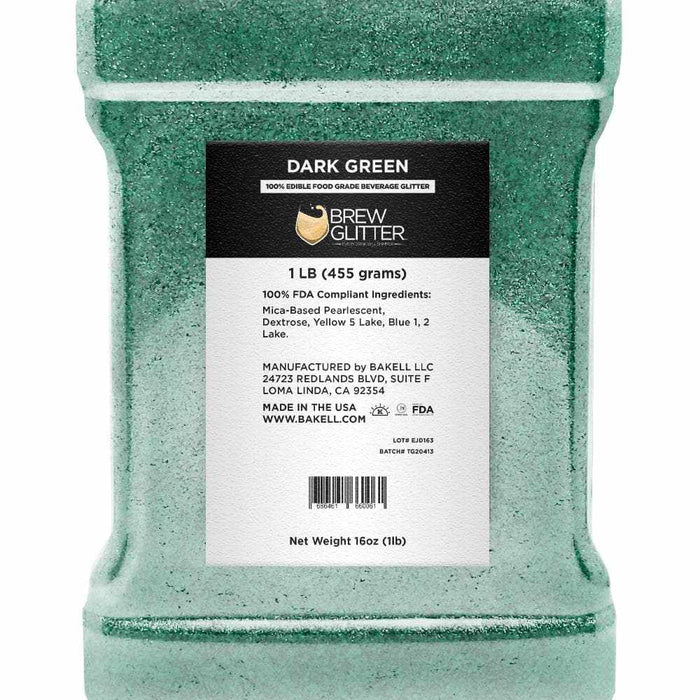 Dark Green Wine & Champagne Glitter, 100% Edible Glitter | Bakell.com