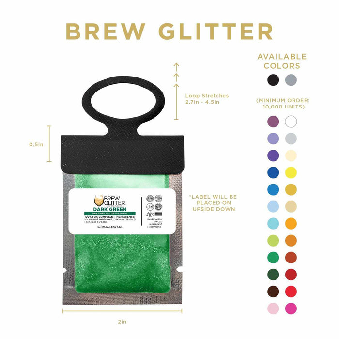 Dark Green Wholesale Brew Glitter Hang Tags  Neckers | Bakell