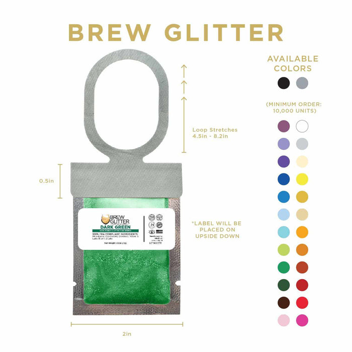 Dark Green Wholesale Brew Glitter Hang Tags  Neckers | Bakell