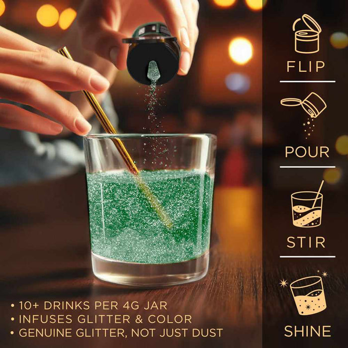 Dark Green Edible Glitter for Drinks | Brew Glitter-B2C_Brew Glitter_Beer-bakell