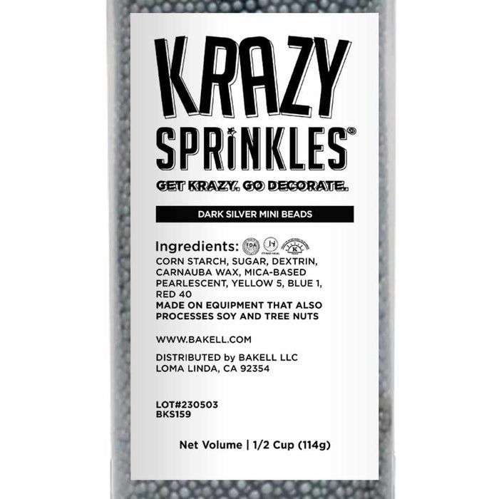 Silver Mini Pearl Beads by Krazy Sprinkles®| Wholesale Sprinkles