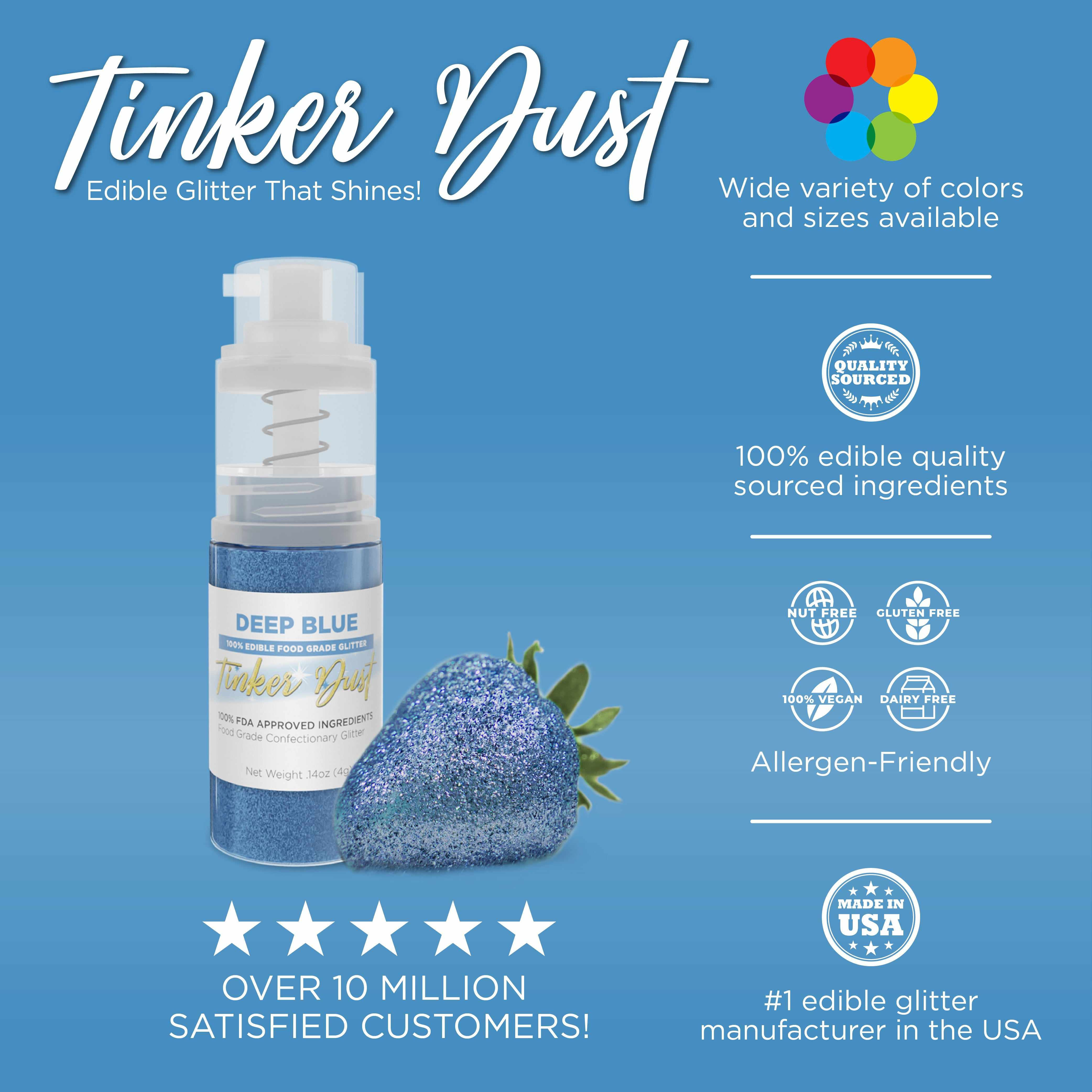 Deep Blue Edible Glitter Spray 4g Pump | Tinker Dust®-B2C_Tinker Dust_Mini Pump-bakell