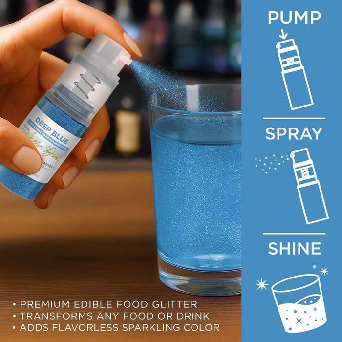 Deep Blue Edible Glitter Spray 4g Pump | Tinker Dust®-B2C_Tinker Dust_Mini Pump-bakell