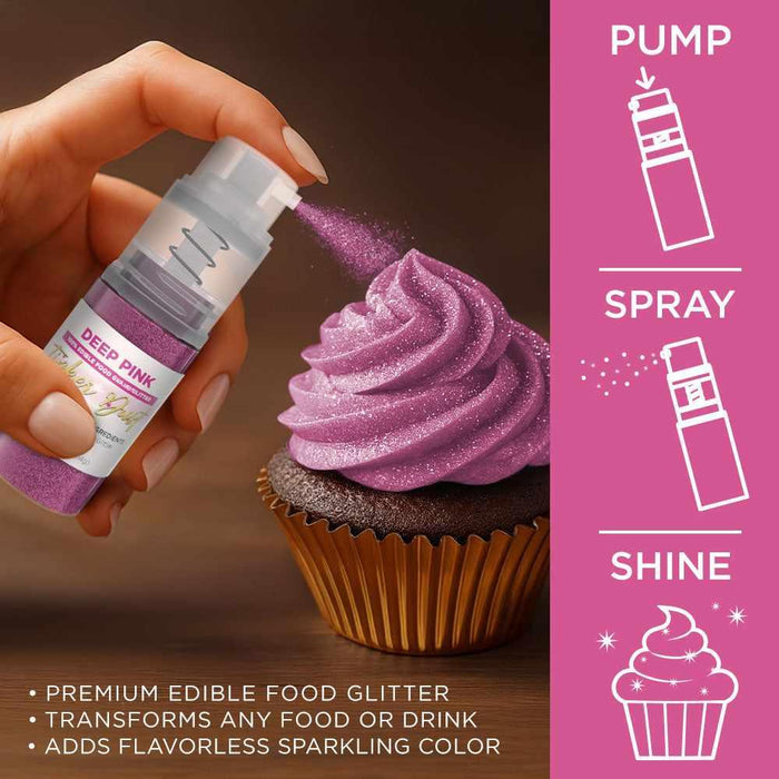 Deep Pink Edible Glitter Spray 4g Pump | Tinker Dust®-B2C_Tinker Dust_Mini Pump-bakell