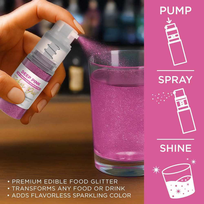 Deep Pink Edible Glitter Spray 4g Pump | Tinker Dust®-B2C_Tinker Dust_Mini Pump-bakell