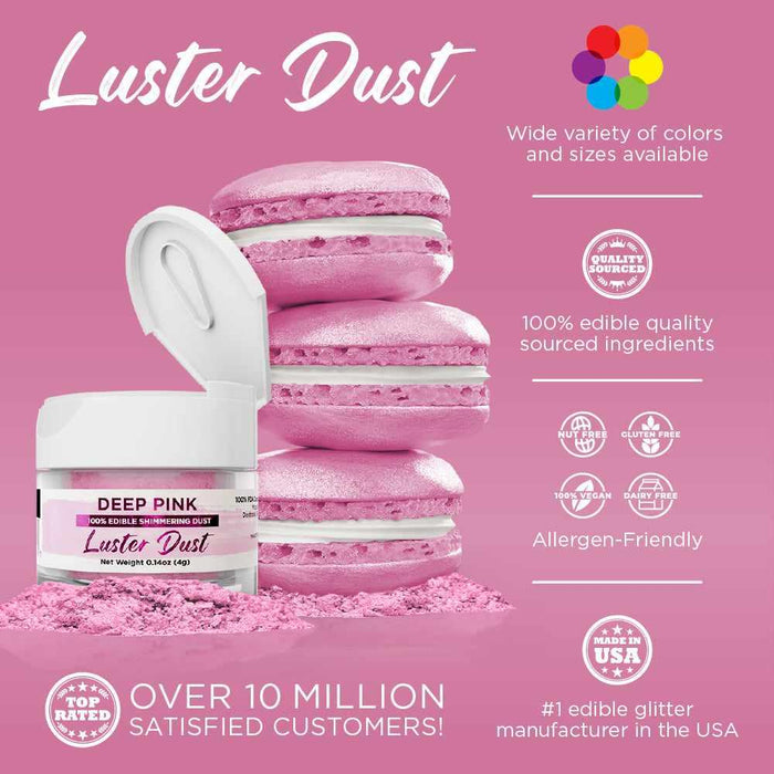 Deep Pink Luster Dust | 4 Gram Jar-Google Feed_Luster Dust-bakell