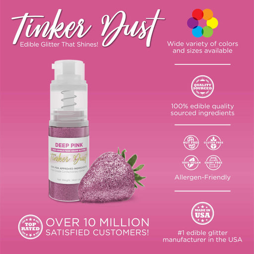 Deep Pink Tinker Dust® Glitter | 4g Spray Pump Private Label-Private Label_Tinker Dust_Mini Pump-bakell