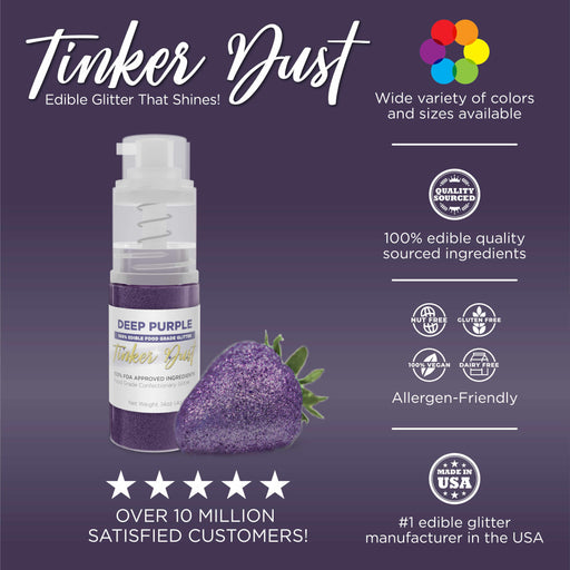 Deep Purple Edible Glitter Spray 4g Pump | Tinker Dust®-B2C_Tinker Dust_Mini Pump-bakell