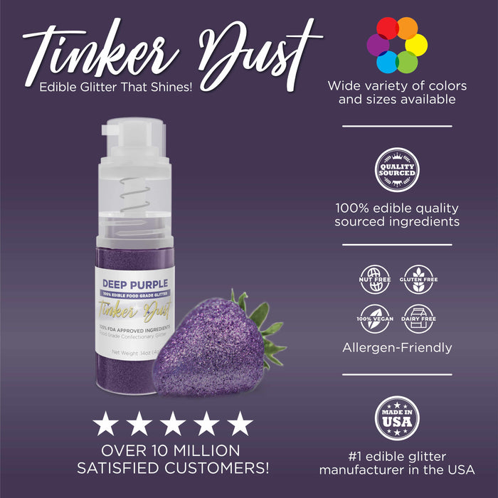Deep Purple Edible Glitter Spray 4g Pump | Tinker Dust®-B2C_Tinker Dust_Mini Pump-bakell