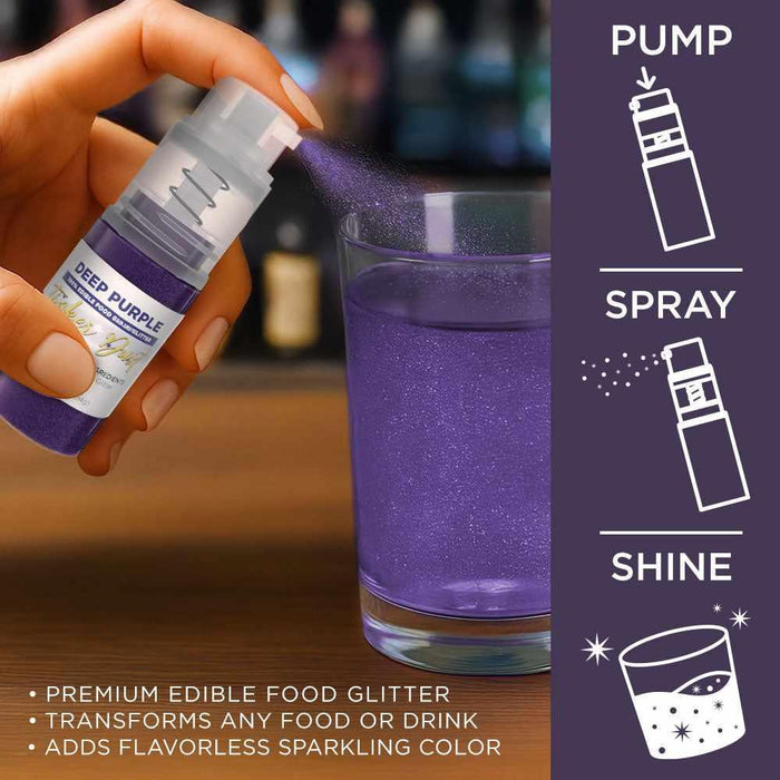 Deep Purple Edible Glitter Spray 4g Pump | Tinker Dust®-B2C_Tinker Dust_Mini Pump-bakell