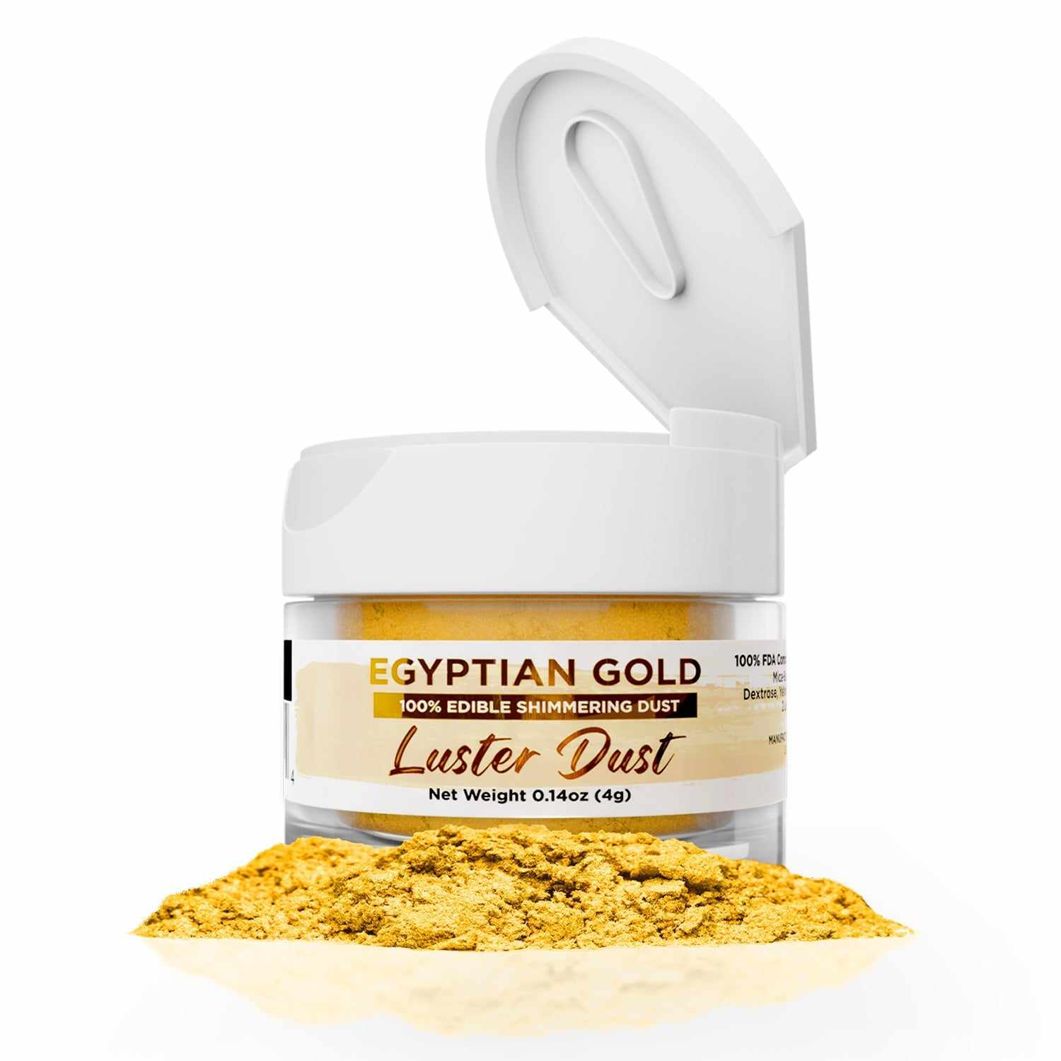 Egyptian Gold Luster Dust 4 Gram Jar-Luster Dust_4G_Google Feed-bakell