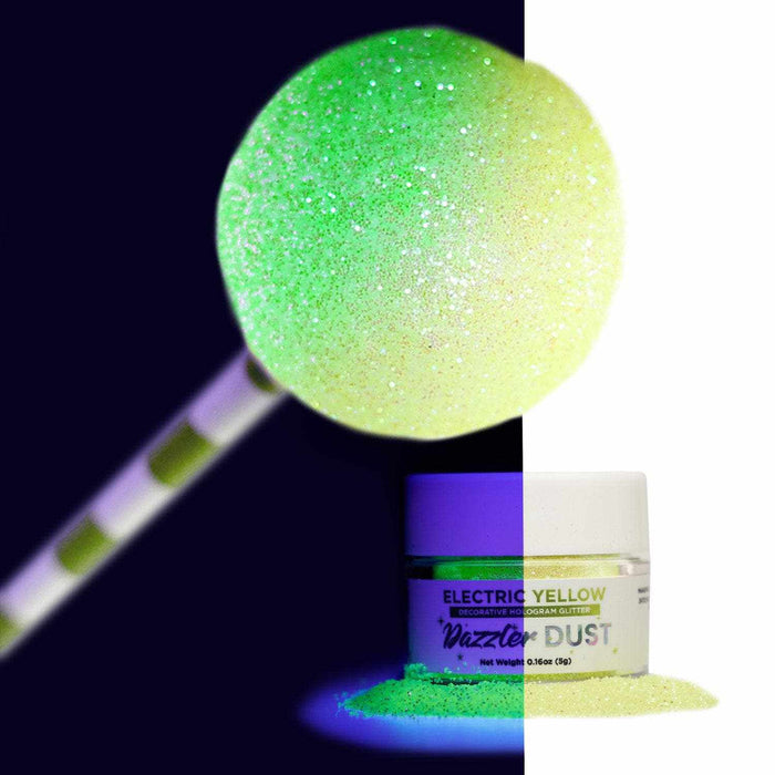 Electric Citrus Yellow Glow In the Dark Hologram Glitter | Bakell