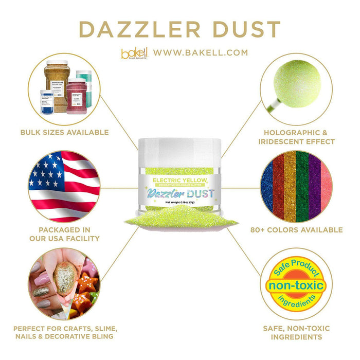 Electric Citrus Yellow Dazzler Dust® 5 Gram Jar-Dazzler Dust_5G_Google Feed-bakell