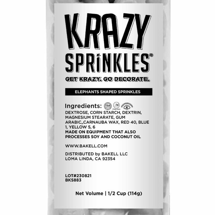 Elephant Shaped Sprinkles by Krazy Sprinkles®|Wholesale Sprinkles