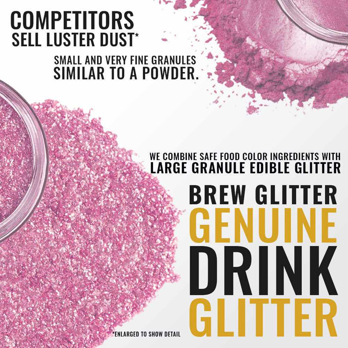 infographic on brew glitter genuine drink glitter vs competitors