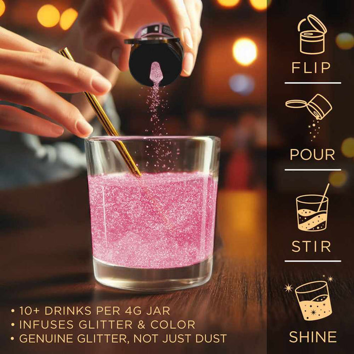 infographic for brew glitter instructions on easy application