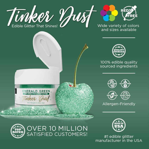 Emerald Green Edible Glitter | Tinker Dust®-B2C_Tinker Dust-bakell