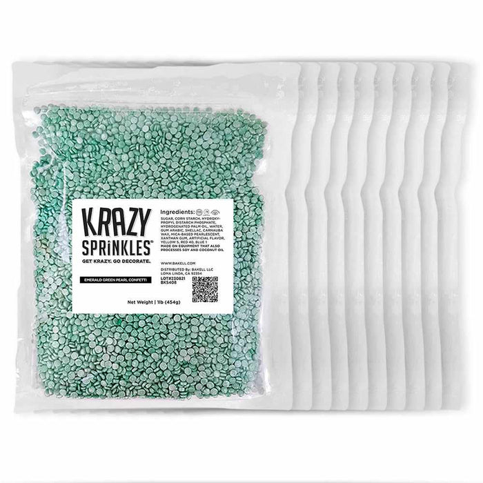 Emerald Green Pearl Confetti by Krazy Sprinkles®|Wholesale Sprinkles