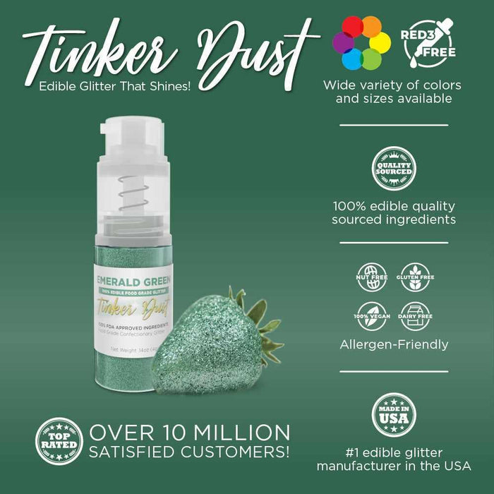 Emerald Green Tinker Dust® Glitter | 4g Spray Pump Private Label-Private Label_Tinker Dust_Mini Pump-bakell