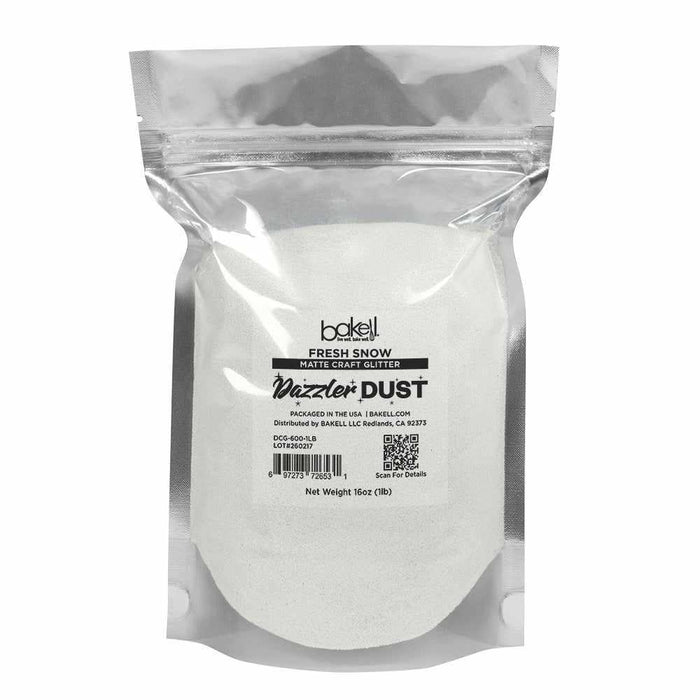 Fresh Snow White Ultrafine Matte Craft Glitter Dazzler Dust | Premium Polyester Non-Toxic | Bakell-B2C_Dazzler Dust-bakell