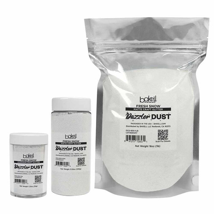Fresh Snow White Ultrafine Matte Craft Glitter Dazzler Dust | Premium Polyester Non-Toxic | Bakell-B2C_Dazzler Dust-bakell