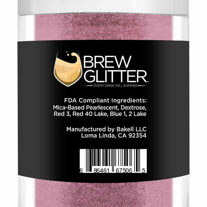 Close up view showing ingredients of Fuchsia Colored Edible Glitter for Drinks | bakell.com