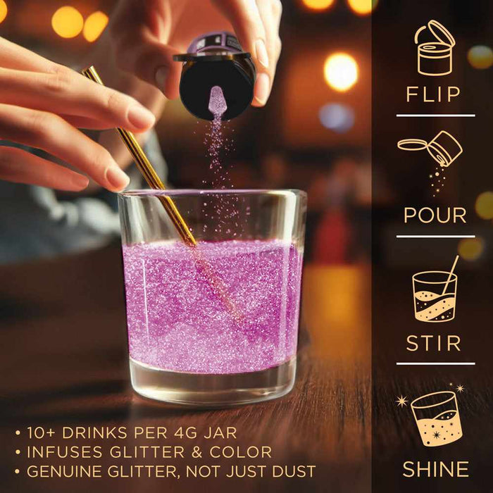 Fuchsia Drink Glitter for Lattes, Coffee, Foam Art | Bakell-B2C_Brew Glitter_Latte-bakell