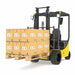 Front View of a Forklift Carrying 6 crates of  Fuchsia Edible Glitter for Drinks by the Case | bakell.com