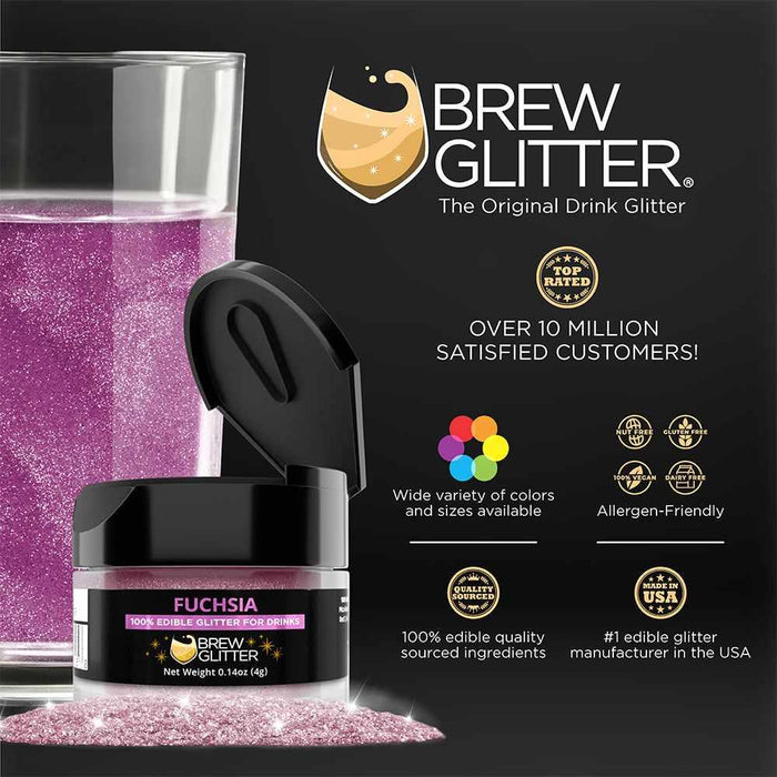 Fuchsia Drink Glitter for Beer, Ales | Bakell-B2C_Brew Glitter-bakell