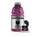 product shot of fuchsia sports drink next to a jar