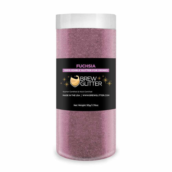 product shot of bulk fuchsia glitter jar