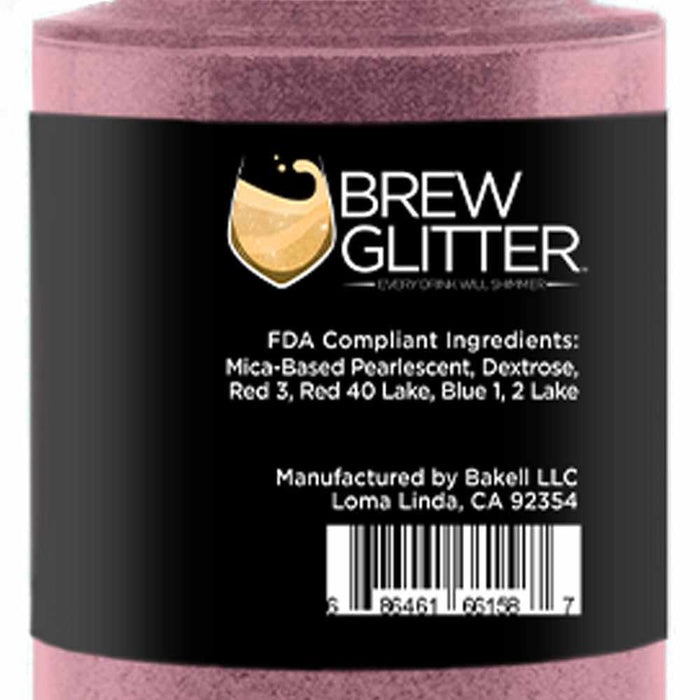 Front View of Ingredients of Fuchsia Edible Spray Glitter Pump, on a label. | bakell.com