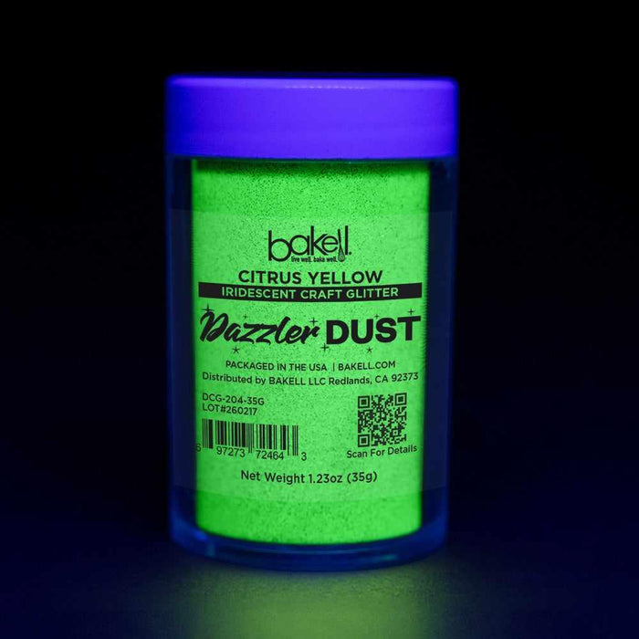 Citrus Yellow Ultrafine Iridescent Craft Glitter Dazzler Dust | Premium Polyester Non-Toxic | Bakell-B2C_Dazzler Dust-bakell
